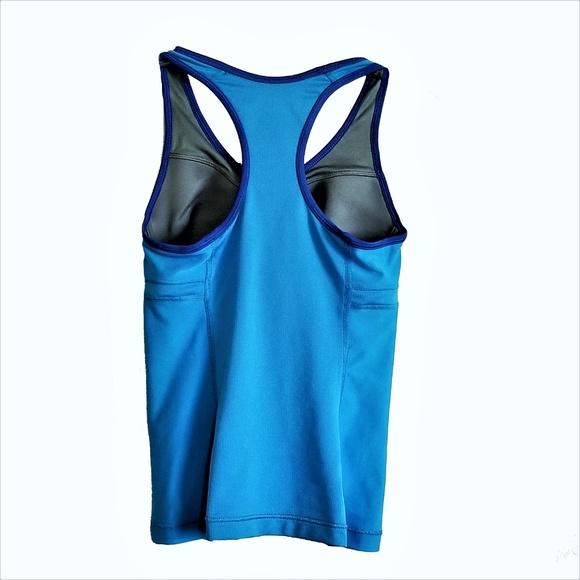 NIKE Racer Back Tank w Bra Ocean Blue - Picture 2 of 5